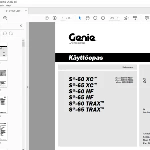 Genie S-60/S-65 Series Operator's Manual (Finnish) PDF