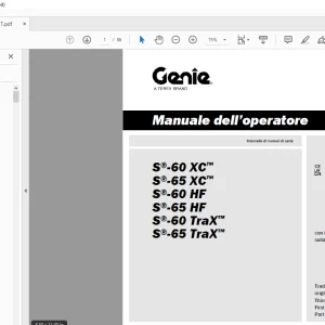 Genie lift S-60 XC S-65 XC S-60 HF S-65 HF S-60 TraX S-65 TraX Manuale dell’operatore 1322294
