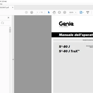 Genie lift S-80 J S-80 J TraX Manuale dell’operatore 1306266 PDF