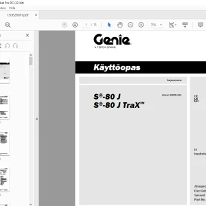 Genie lift S-80 S-80 J TraX Käyttöopas 1306266 - PDF DOWNLOAD (Finnish)