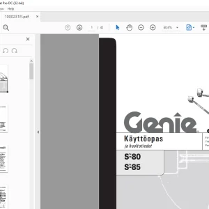 Genie lift S-80 S-85 Käyttöopas 1000231 - PDF DOWNLOAD