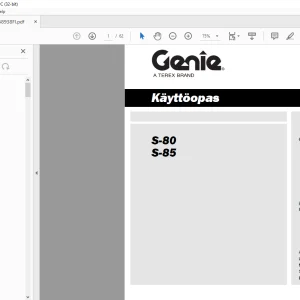 Genie lift S-80 S-85 Käyttöopas 1258938 - PDF DOWNLOAD