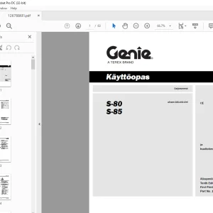 Genie lift S-80 S-85 Käyttöopas 1267886  - PDF DOWNLOAD