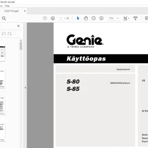 Genie lift S-80 S-85 Käyttöopas 133071 PDF