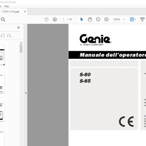 Genie lift S-80 S-85 Manuale dell’operatore 107111  - PDF DOWNLOAD (Itailan)