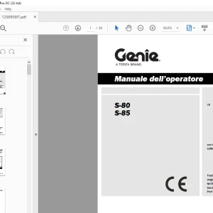 Genie lift S-80 S-85 Manuale dell’operatore 1258938 - PDF DOWNLOAD (Italian)