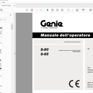 Genie lift S-80 S-85 Manuale dell’operatore 133071 - PDF DOWNLOAD (Italian)