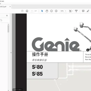 Genie lift S-80 S-85 操作手册 82200 - PDF DOWNLOAD