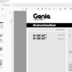 Genie lift S-80 XC S-85 XC Brukerhåndbok 1279298  -PDF DOWNLOAD (Norwegian)