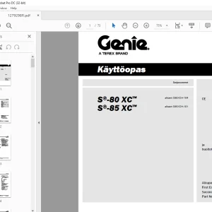 Genie lift S-80 XC S-85 XC Käyttöopas 1279298 - PDF DOWNLOAD (Finnish)