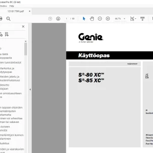 Genie lift S-80 XC S-85 XC Käyttöopas 1318179  - PDF DOWNLOAD