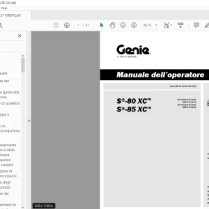 Genie lift S-80 XC S-85 XC Manuale dell’operatore 1311108 PDF