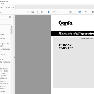 Genie lift S-80 XC S-85 XC Manuale dell’operatore 1318179