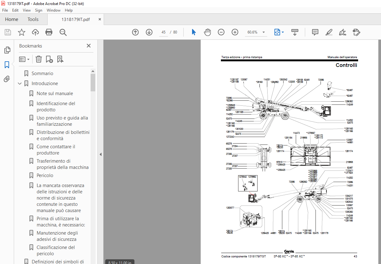 Genie Lift S-80 XC S-85 XC Manuale Dell’operatore 1318179 ...