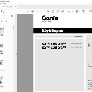 Genie lift SX-105 XC SX-125 XC Käyttöopas 1270327 - PDF DOWNLOAD