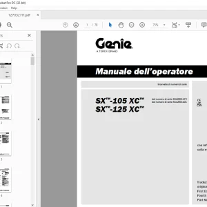 Genie lift SX-105 XC SX-125 XC Manuale dell'operatore 1270327