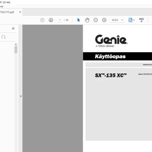 Genie lift SX-135 XC Käyttöopas 1273021 -  PDF DOWNLOAD