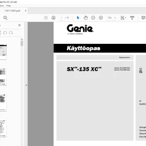 Genie lift SX-135 XC Käyttöopas 1301106 - PDF DOWNLOAD