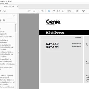 Genie lift SX-150 SX-180 Käyttöopas 1292555 - PDF DOWNLOAD