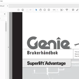 Genie lift Superlift Advantage Brukerhåndbok 97550 - PDF DOWNLOAD