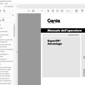 Genie lift Superlift Advantage Manuale dell’operatore 1314199 - PDF DOWNLOAD (Italian)