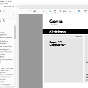Genie lift Superlift Contractor Käyttöopas 1314196 - PDF DOWNLOAD (Finnish)