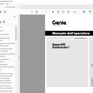 Genie lift Superlift Contractor Manuale dell’operatore 1314196 PDF
