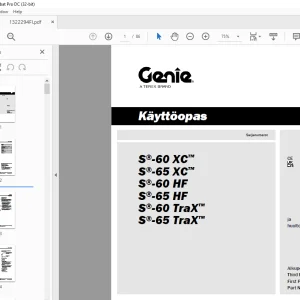 Genie lift S®-60 XC S®-65 XC S®-60 HF S-65 HF TraX Käyttöopas 1322294