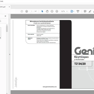 Genie lift TZ-34/20 Käyttöopas 133554 - PDF DOWNLOAD