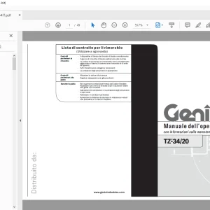 Genie lift TZ-3420 Manuale dell’operatore 133554 -  PDF DOWNLOAD (Italian)