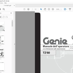 Genie lift TZ-50 Manuale dell’operatore 114641 - PDF DOWNLOAD (Italian)