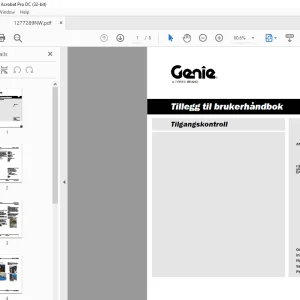 Genie lift Tilgangskontroll Tillegg til brukerhåndbok 1277289 - PDF DOWNLOAD (Norwegian)