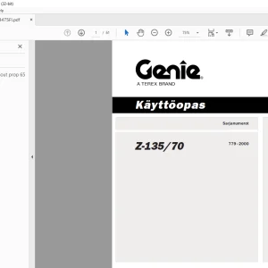 Genie lift Z-135/70 Käyttöopas 114475 -  PDF DOWNLOAD