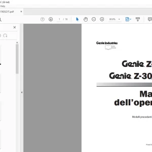 Genie lift Z-30/20 Z-30/20HD Manuale dell’operatore 19052 PDF