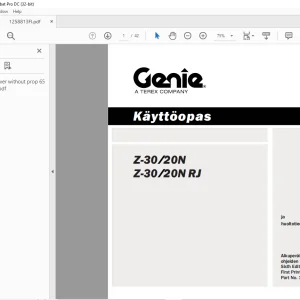 Genie lift Z-30/20N Z-30/20N RJ Käyttöopas 1258813 - PDF DOWNLOAD