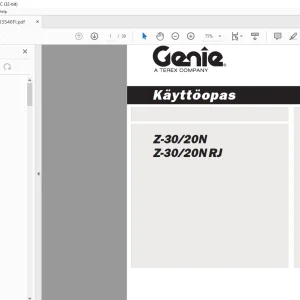 Genie lift Z-30/20N Z-30/20NRJ Käyttöopas - PDF DOWNLOAD