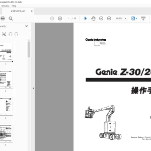 Genie lift Z-30/20N 操作手册 43651 -  PDF DOWNLOAD (Chinese)