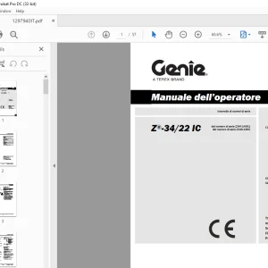 Genie lift Z-34/22 IC Manuale dell’operatore 1297940  - PDF DOWNLOAD (Italian)