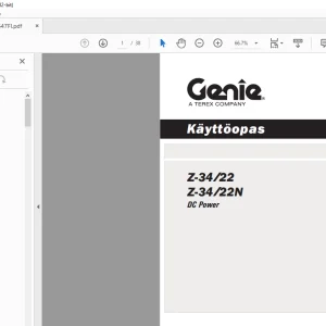 Genie lift Z-3422 Z-3422N DC Power Käyttöopas - PDF DOWNLOAD