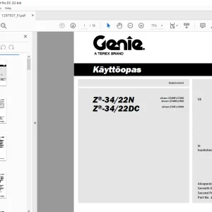 Genie lift Z-34/22N Z-34/22DC Käyttöopas 1297937