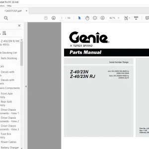 Genie lift Z-40/23N Z-40/23N RJ Parts Manual 1263372  - PDF DOWNLOAD