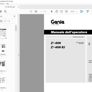 Genie lift Z-40N Z-40N RJ Manuale dell’operatore 1315874 PDF