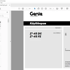 Genie lift Z-45 DC Z-45 FE Käyttöopas 1294784 - PDF DOWNLOAD