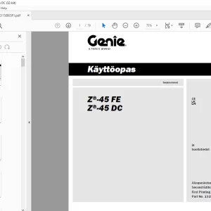 Genie lift Z-45 FE Z-45 DC Käyttöopas 1315865 - PDF DOWNLOAD