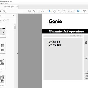 Genie lift Z-45 FE Z-45 DC Manuale dell’operatore 1315865 PDF