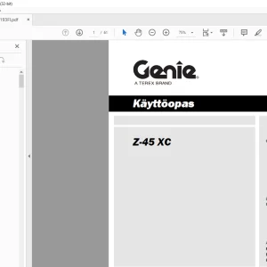 Genie lift Z-45 XC Käyttöopas 1268193 - PDF DOWNLOAD (Finnish)