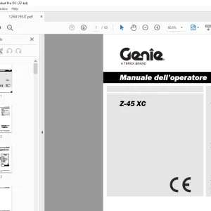 Genie lift Z-45 XC Manuale dell’operatore 1268193 - PDF DOWNLOAD (Italian)