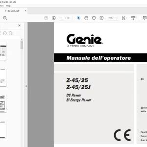 Genie lift Z-45/25 Z-45/25J DC Power Bi-Energy Power Manuale dell’operatore 114358