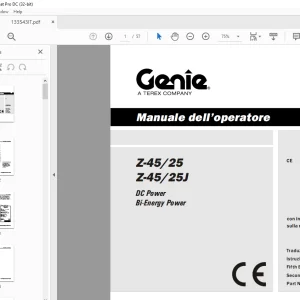Genie lift Z-45/25 Z-45/25J DC Power Bi-Energy Power Manuale dell’operatore 133543