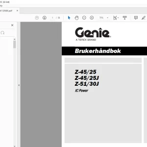 Genie lift Z-45/25 Z-45/25J Z-45/30JIC Power Brukerhåndbok 219413